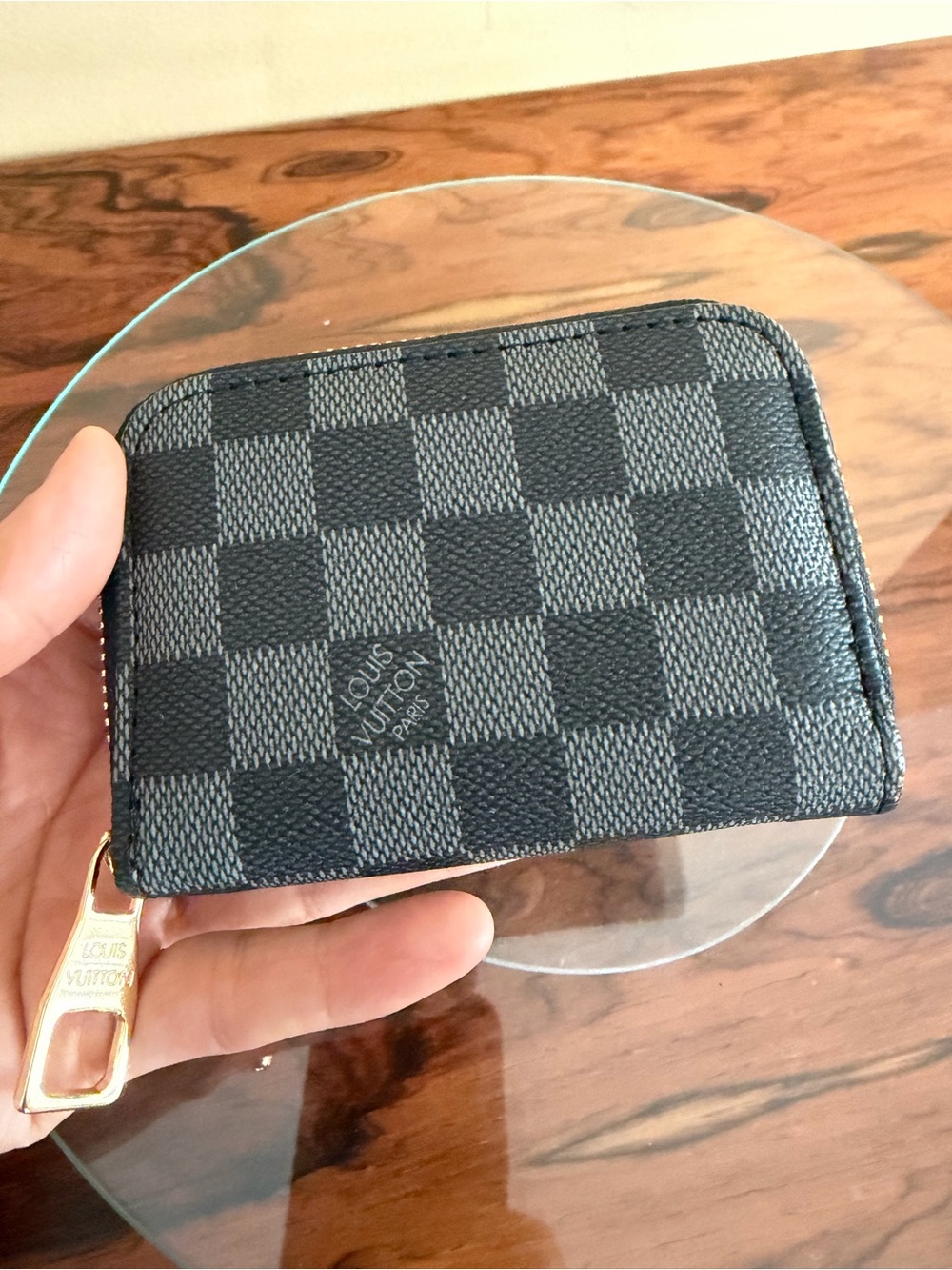 Checkered Accordion Card Case Wallet - Picture 3 of 10